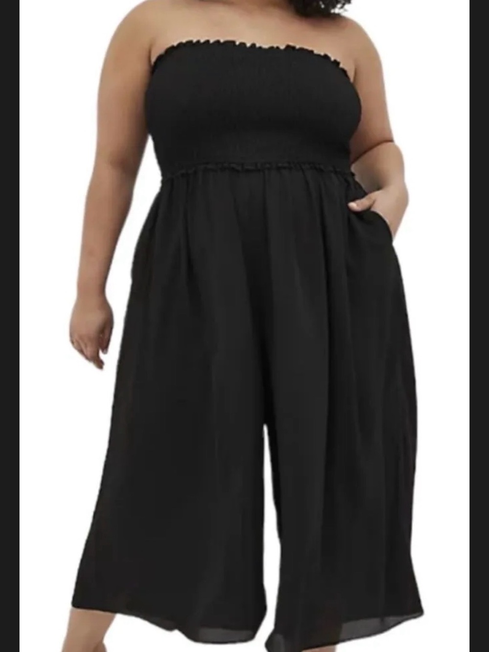 NWT Torrid Crepe Midi Smocked Coverup Jumpsuit